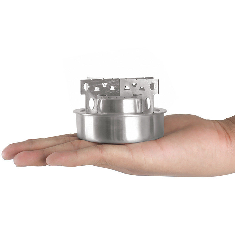Outdoor Stainless Steel Alcohol Stove - Silver