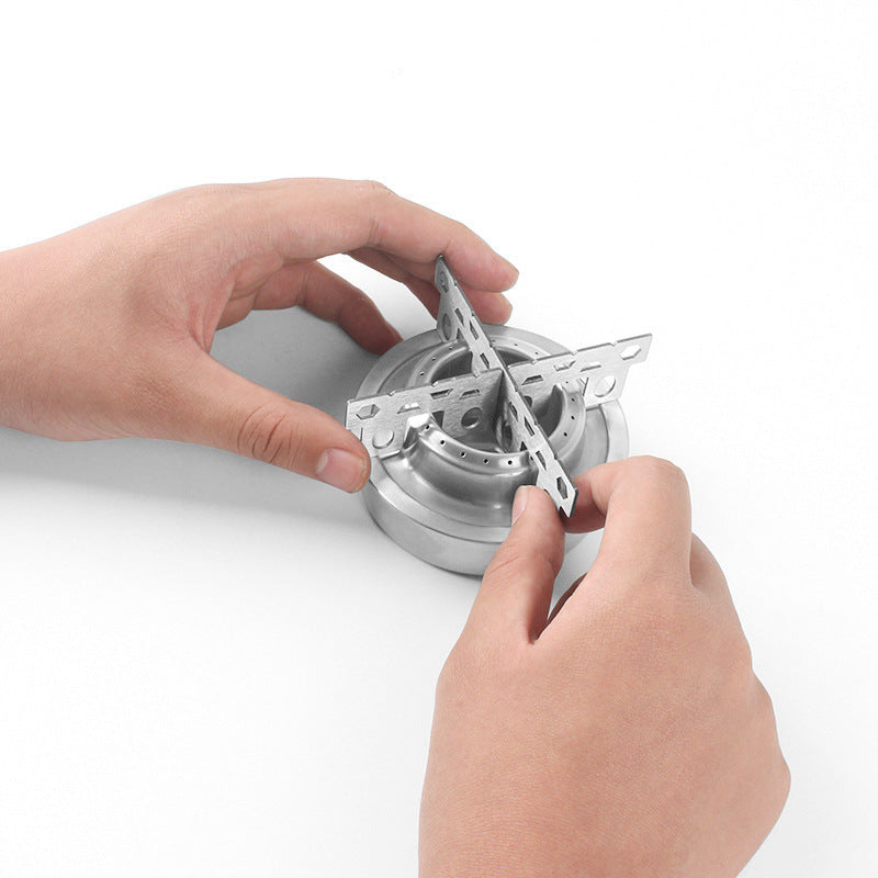 Outdoor Stainless Steel Alcohol Stove - Silver