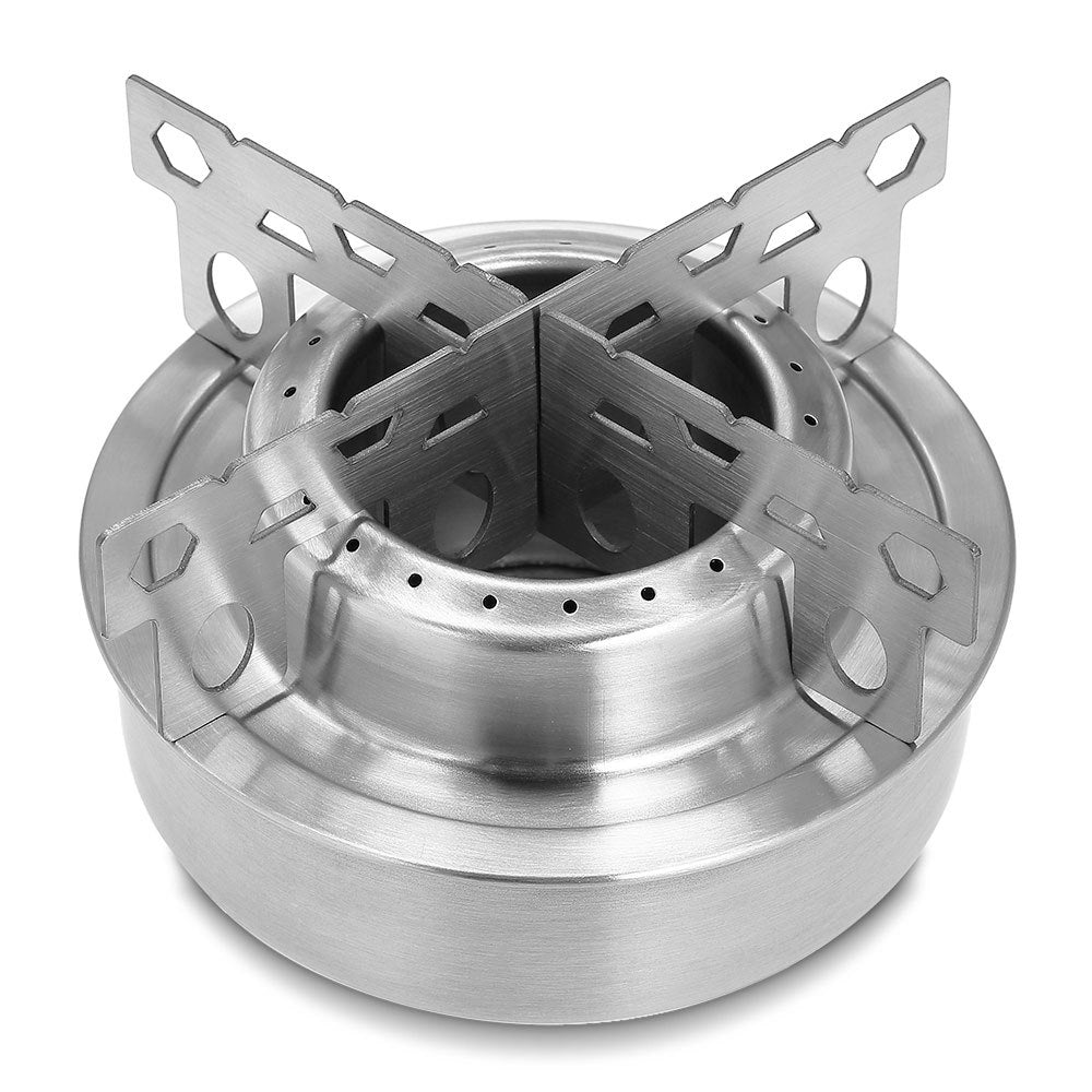 Outdoor Stainless Steel Alcohol Stove - Silver