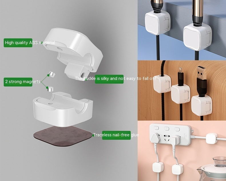 Justerbar magnetisk kabelhållare för skrivbord