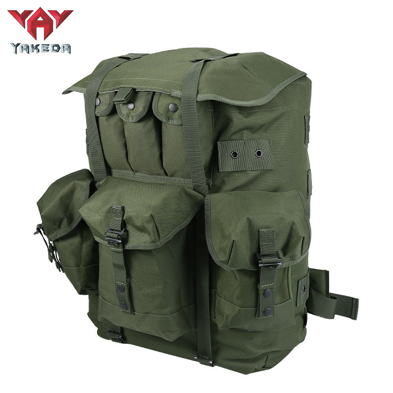 Tactical Iron Frame Backpack Outdoor Army Fan Field Weight Bearing Training Marching Backpack - Military green