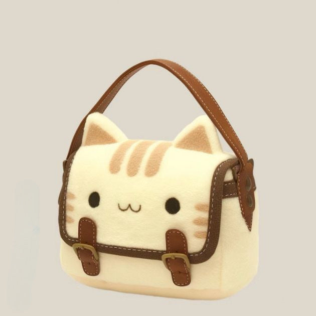 Plyschhandväska kattmotiv