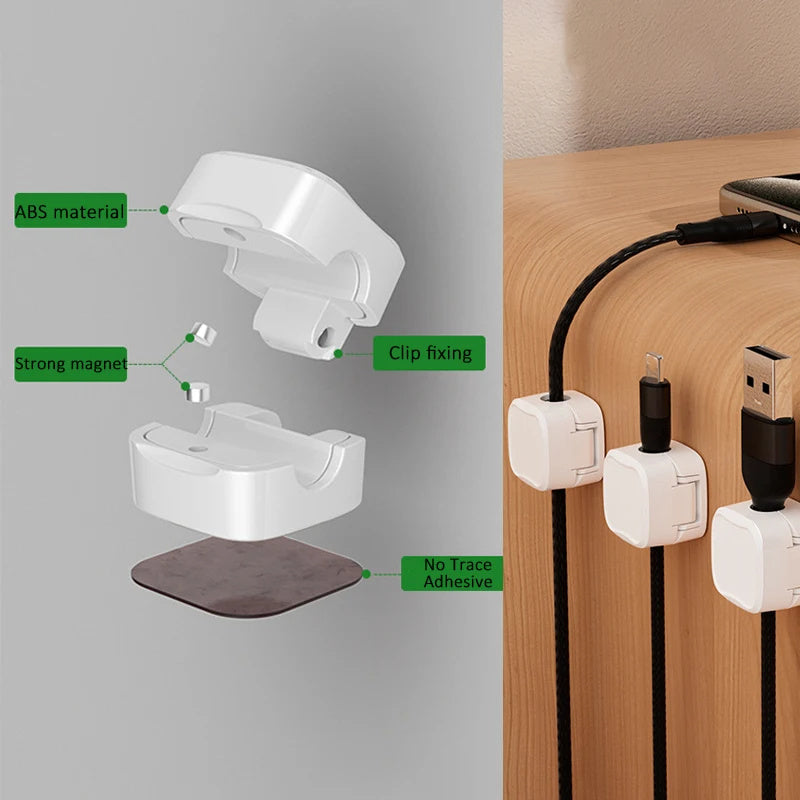 Justerbar magnetisk kabelhållare för skrivbord