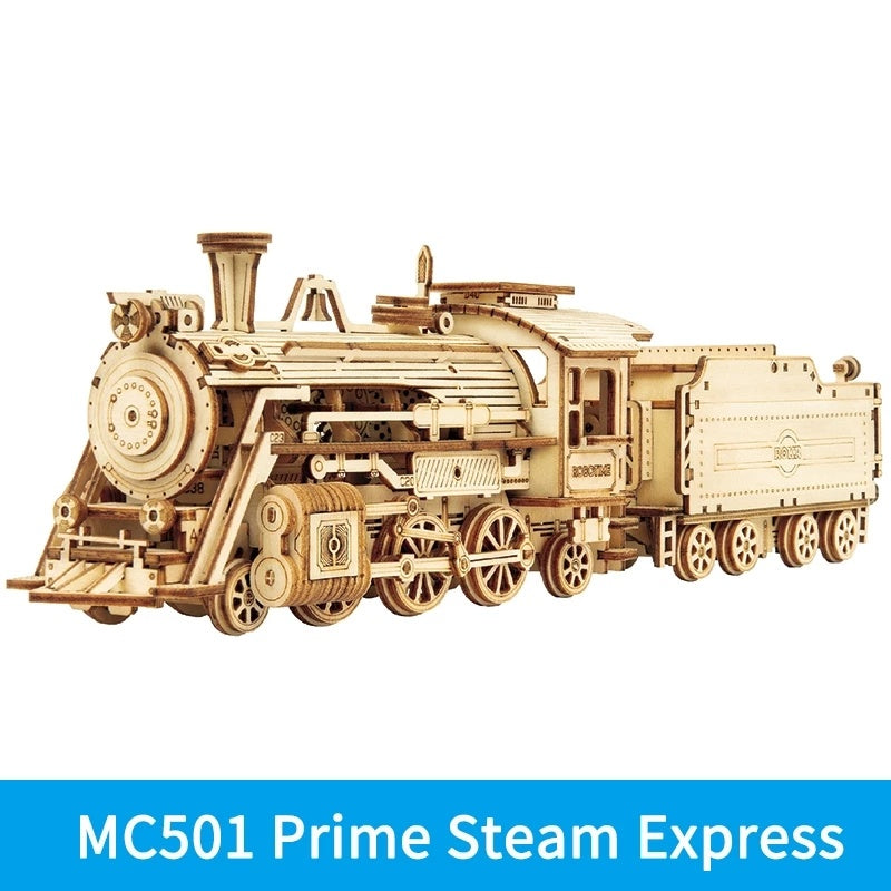 Robotime 3D Wooden Puzzle Prime Steam Express Model DIY Kit Puzzle Toy - MC501
