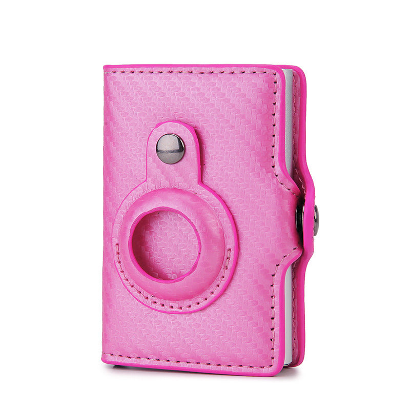Kompakt herrplånbok med AirTag och kortfack - Rosa