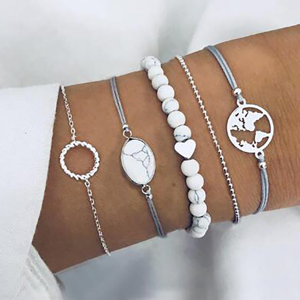 Bohemiskt armbandset - Vit