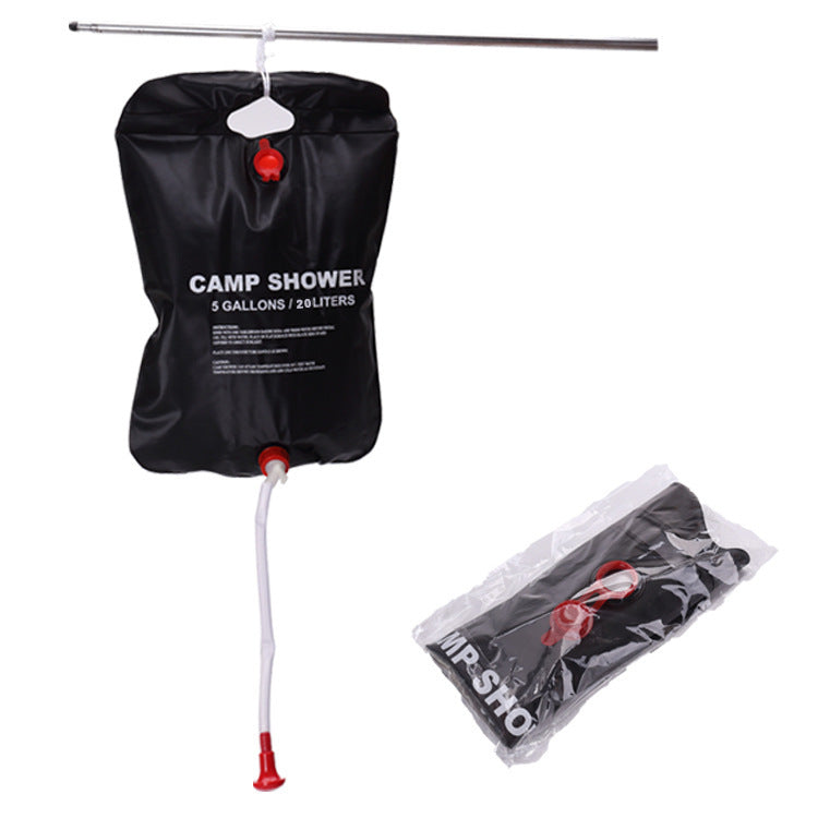 Folding Pvc Sports Outdoor Camping Shower Water Bag Travel Bathing Water Bag - Black