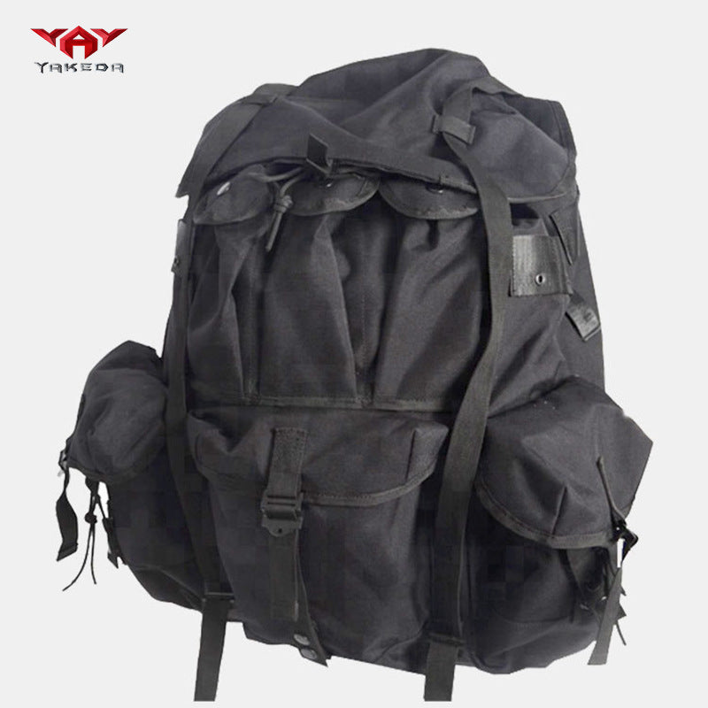 Tactical Iron Frame Backpack Outdoor Army Fan Field Weight Bearing Training Marching Backpack - Black
