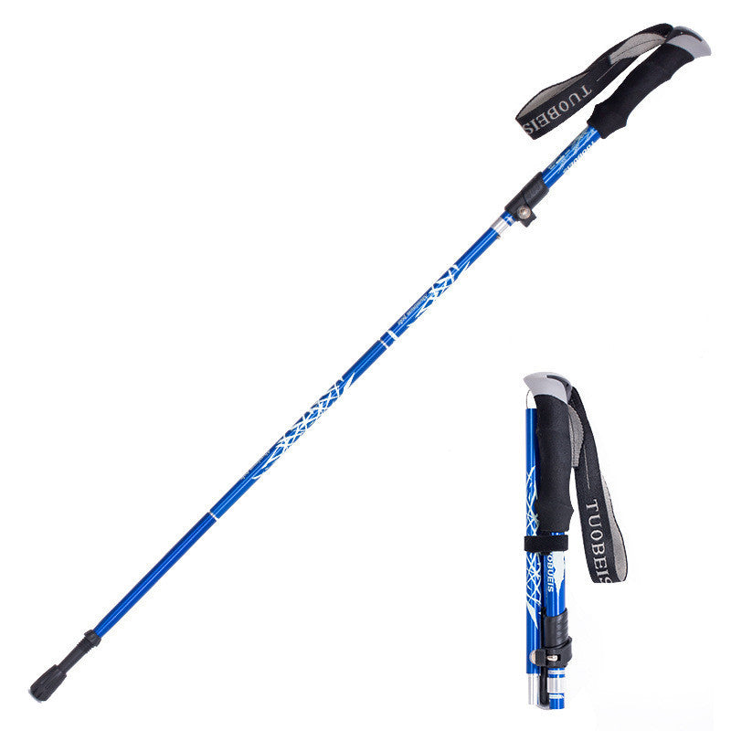 Ultralight Aluminum Alloy 5Sections Walking Poles Adjustable Trekking Poles Telescopic Walking Sticks Anti Shock Hiking