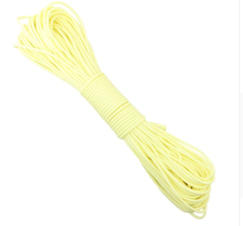Luminous 9-core luminous rope Camping outdoor safety equipment special rope 9-cell umbrella rope - Yellow / 6Metre