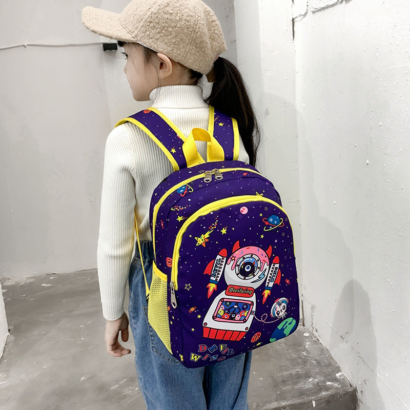 Barnryggsäck i nylon med tecknad design