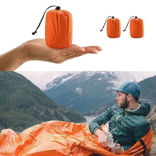 Emergency Sleeping Bag Aluminized Orange Outdoor - Orange / Opp bag