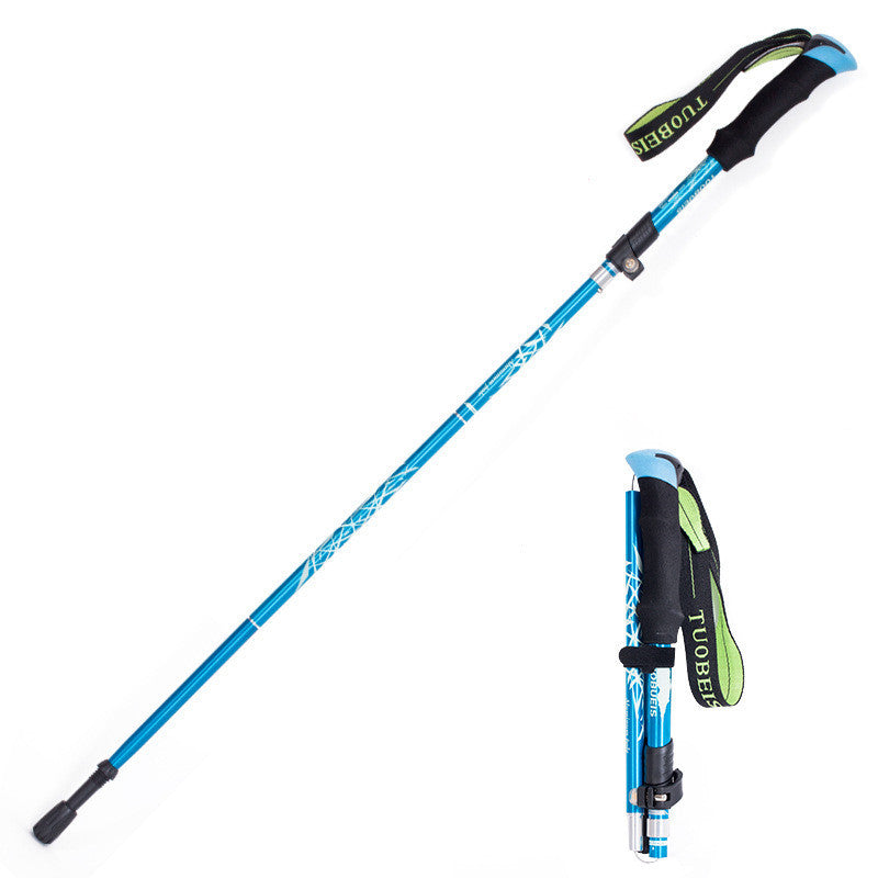 Ultralight Aluminum Alloy 5Sections Walking Poles Adjustable Trekking Poles Telescopic Walking Sticks Anti Shock Hiking