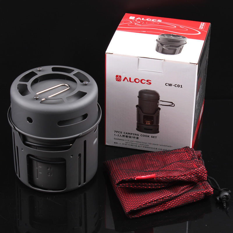 Small Outdoor Camping Cookware Set - Black